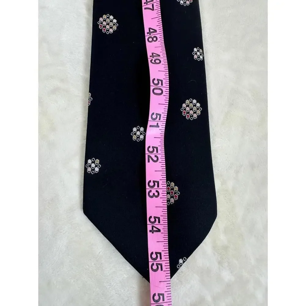 Vintage Oleg Cassini KG Men’s Store Medallion Silk Tie 4” Wide